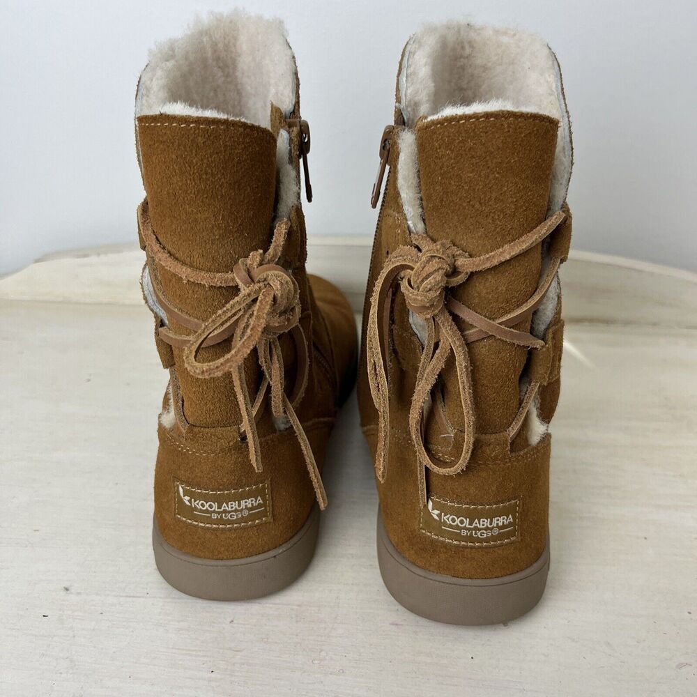 Koolaburra by UGG Shazi Short Tie Womens Size 7 Brown Classic Boots 1019361 Warm - Picture 4 of 12